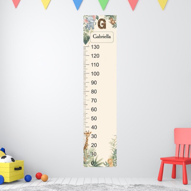 Safari Personalized Name Monogram G Growth Chart Poster (Skapare uppladdad)