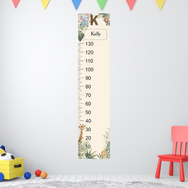 Safari Personalized Name Monogram K Growth Chart Poster (Skapare uppladdad)