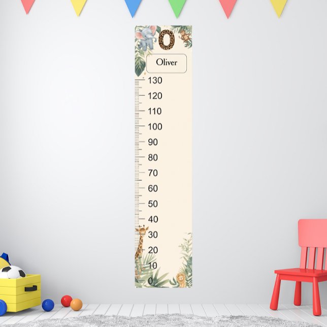 Safari Personalized Name Monogram O Growth Chart Poster (Skapare uppladdad)
