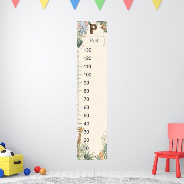 Safari Personalized Name Monogram P Growth Chart Poster (Skapare uppladdad)