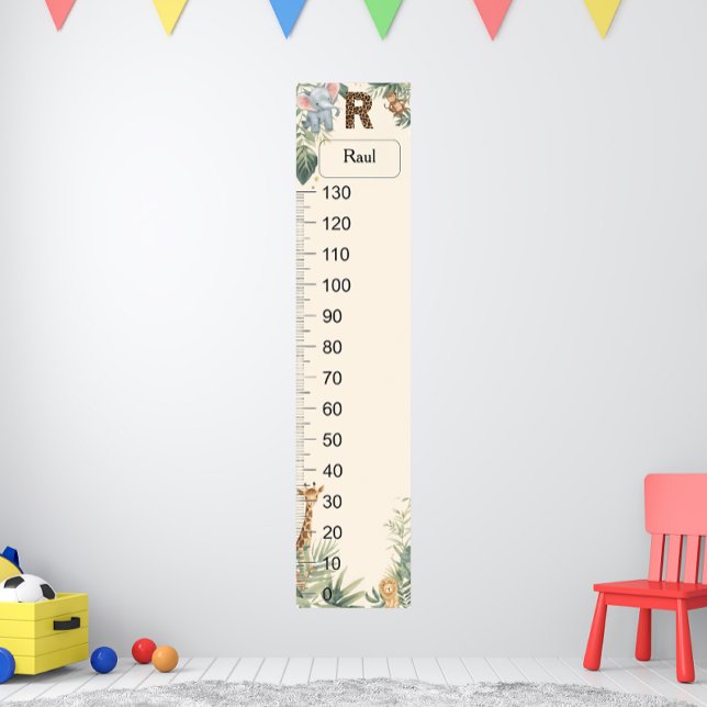 Safari Personalized Name Monogram R Growth Chart Poster (Skapare uppladdad)