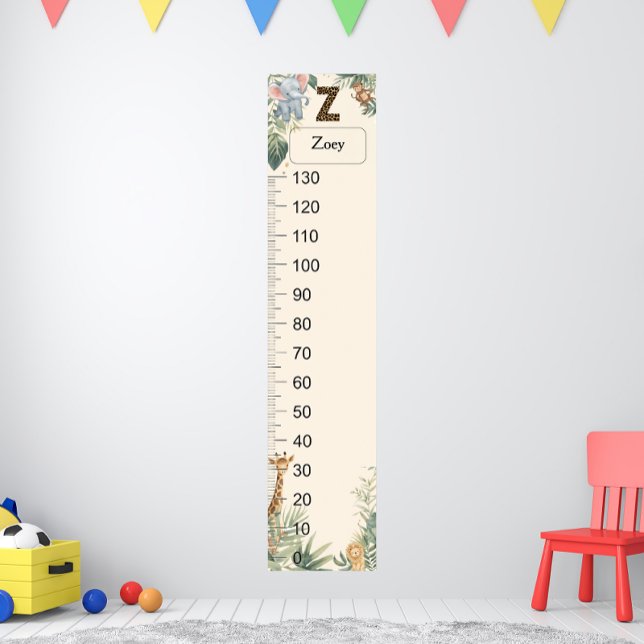 Safari Personalized Name Monogram Z Growth Chart Poster (Skapare uppladdad)