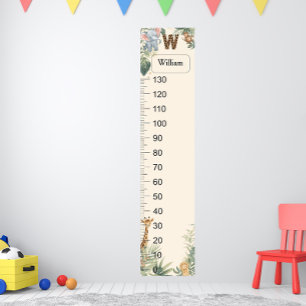 Safari Personligt Namn Monogram med Tillväxtdiagra Poster