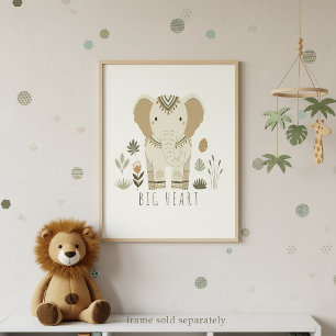 Safari Porträtt Elefant Elfenben ID1264 Poster