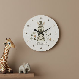 Safari Porträtt Sebra Elfenben ID1264 Stor Klocka