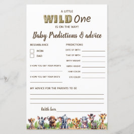Safari Predictions/Advice Baby Shower Budget Card