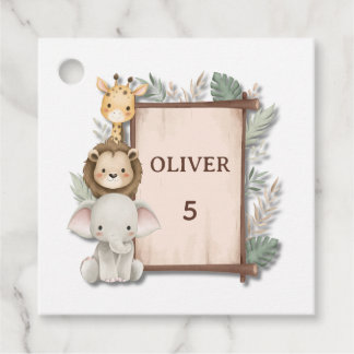Safari Present Taggar, Olivers 5-årspresent Taggar Gåvor Etiketter