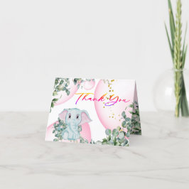 Safari Rosa Elephant Eucalyptus Baby Shower Tack Kort