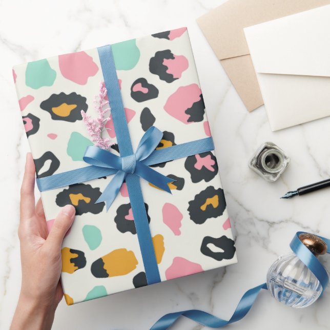 Safari Rosa Pastel Leopard Spots Presentpapper (Gifting)