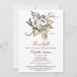 Safari Sahara Savanna Blommigt GIRL Baby Shower Inbjudningar