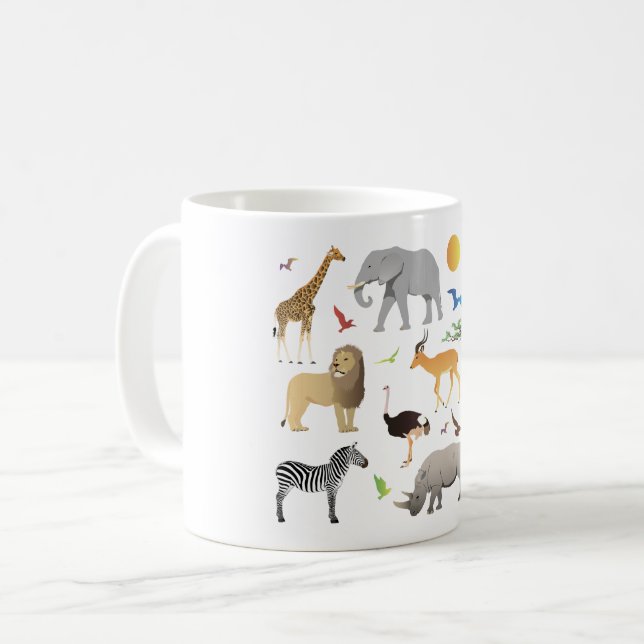 Safari Savanna Djur Kaffemugg (Framsida vänster)