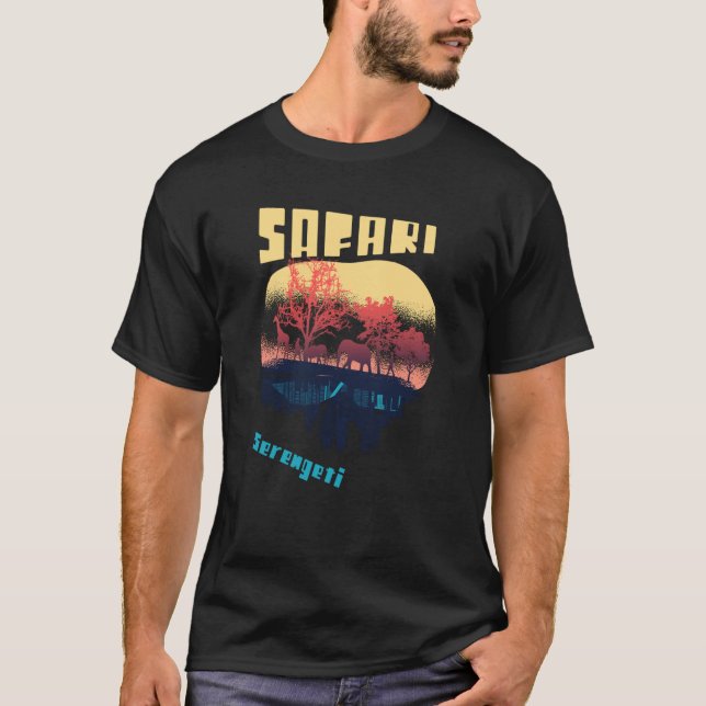 Safari Serengeti National Park Afrika Tanzania Big T Shirt (Framsida)