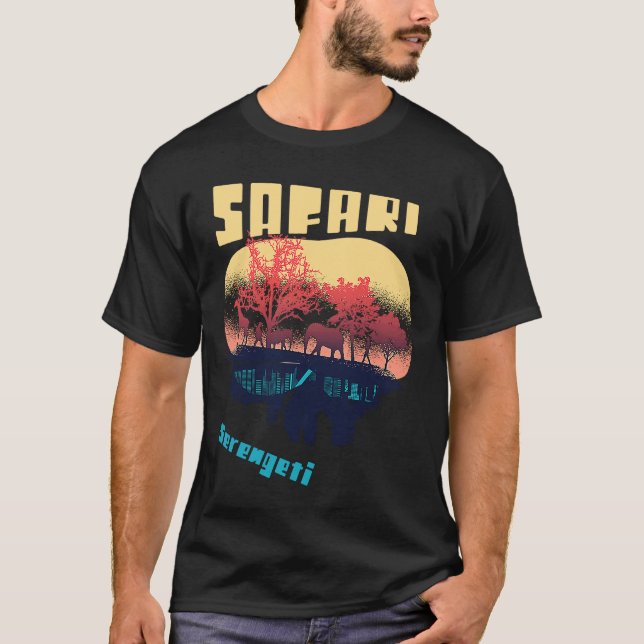 Safari Serengeti National Park Afrika Tanzania Big T Shirt (Framsida)