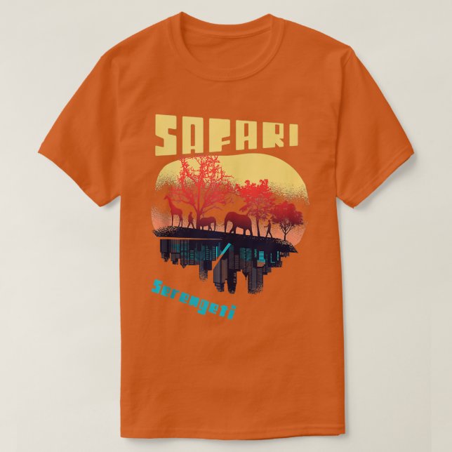 Safari Serengeti National Park Afrika Tanzania Big T Shirt (Design framsida)
