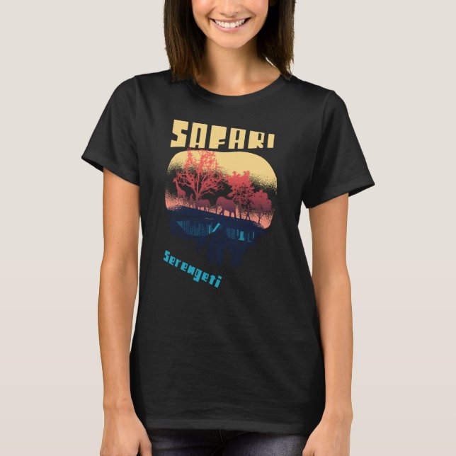 Safari Serengeti National Park Afrika Tanzania Big T Shirt (Framsida)