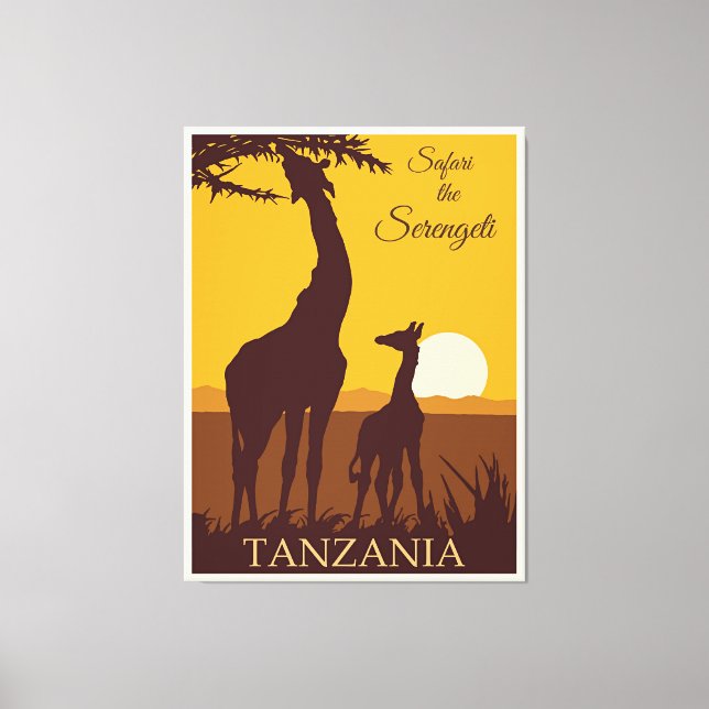 Safari Serengeti, Tanzania Canvastryck (Framsida)