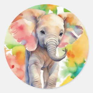 Safari Serenity Elephant Runt Klistermärke