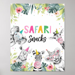 Safari Snack Safari Party Animals Födelsedagsskylt Poster