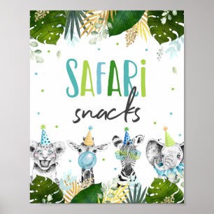 Safari Snacks Safari Party Animals Födelsedagsskyl Poster