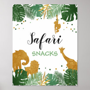 Safari snacks Sign Zoo Jungle Food bord decor Poster