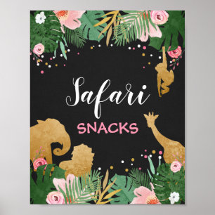 Safari snacks Sign Zoo Jungle Food bord decor Poster