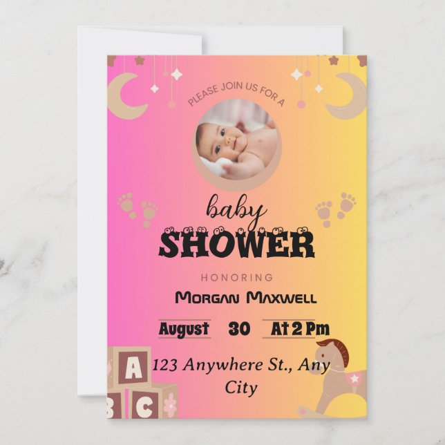 "Safari Soirée: Bernadettes Baby Shower Celebrati Inbjudningar (Framsida)