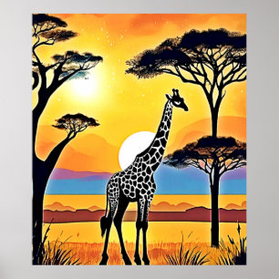 Safari-solan: Giraffens famn Poster