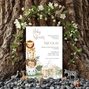 Safari Spain Baby Shower Boy-inbjudan Inbjudningar