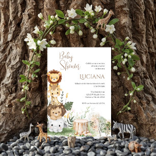 Safari Spain Baby Shower Girl-inbjudan Inbjudningar