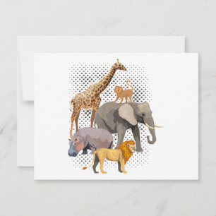 Safari Squad African Safari Animals Funny Zoo Anim Julkort