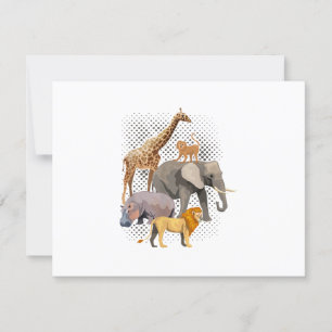Safari Squad African Safari Animals Funny Zoo Anim OSA Kort
