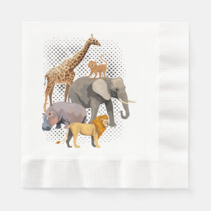 Safari Squad African Safari Animals Funny Zoo Anim Pappersservett
