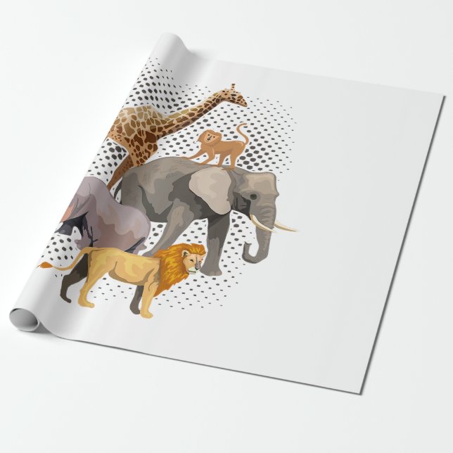 Safari Squad African Safari Animals Funny Zoo Anim Presentpapper (Utrullad)