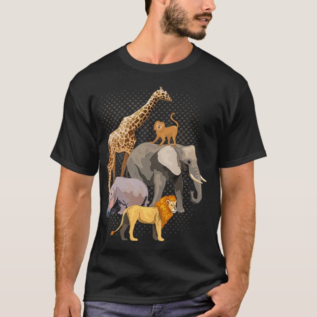 Safari Squad African Safari Animals Funny Zoo T Shirt (Framsida)