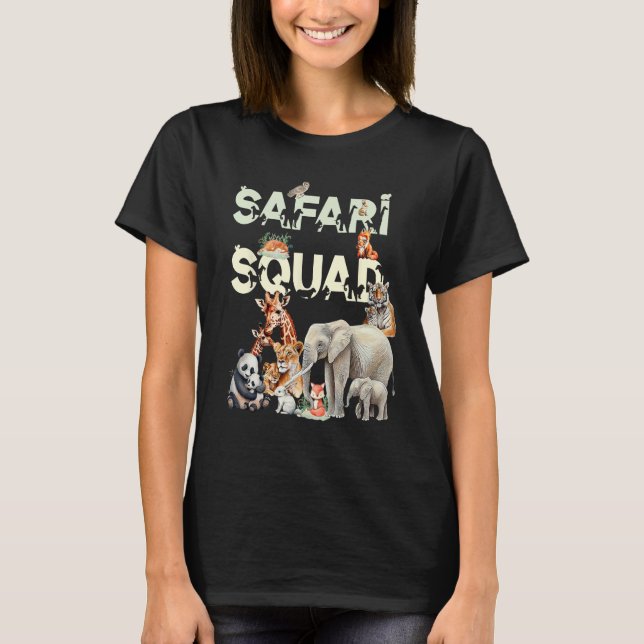 Safari Squad Animals Funny Zoo Djur älskare Funny T Shirt (Framsida)