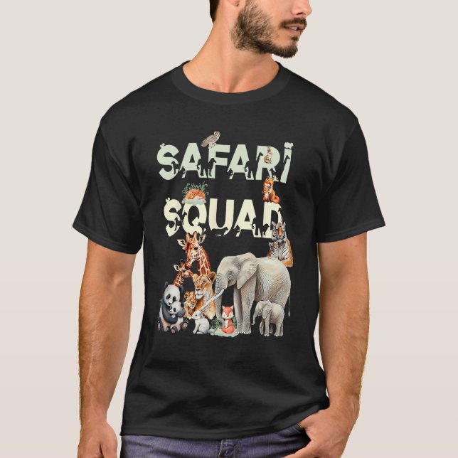 Safari Squad Animals Funny Zoo Djur älskare Funny T Shirt (Framsida)