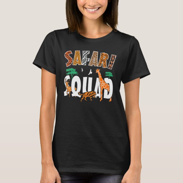 Safari Squad Animals Zoo Älskare African Animal T Shirt (Framsida)