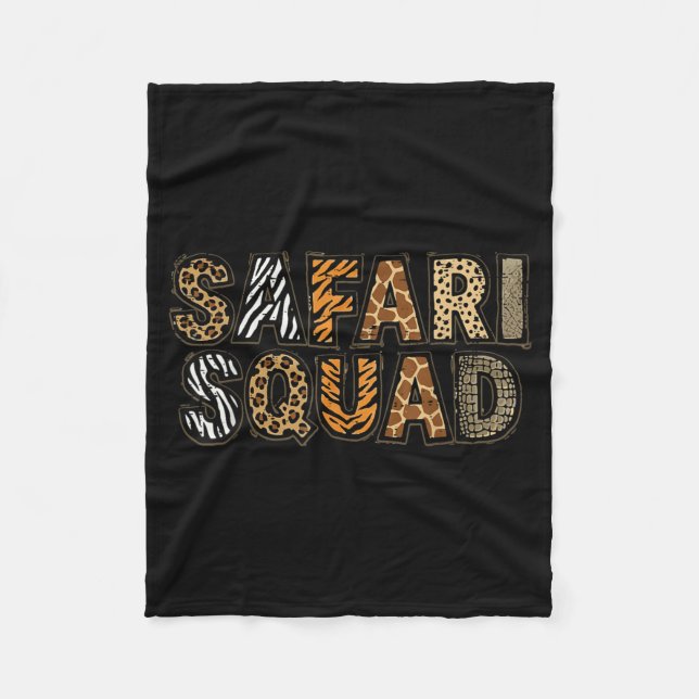 Safari Squad Djurtryck Zoouppassare Besättning Män Fleecefilt (Framsidan)