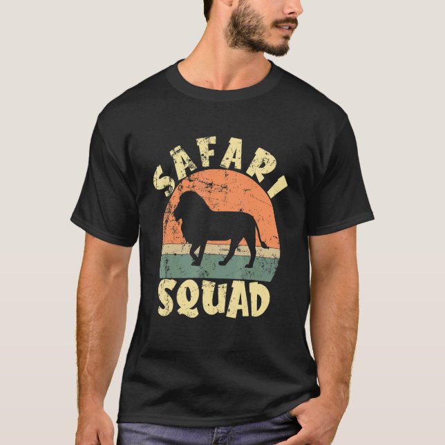 Safari Squad Wild Animal Jungle Africa Zoo Animal  T Shirt (Framsida)