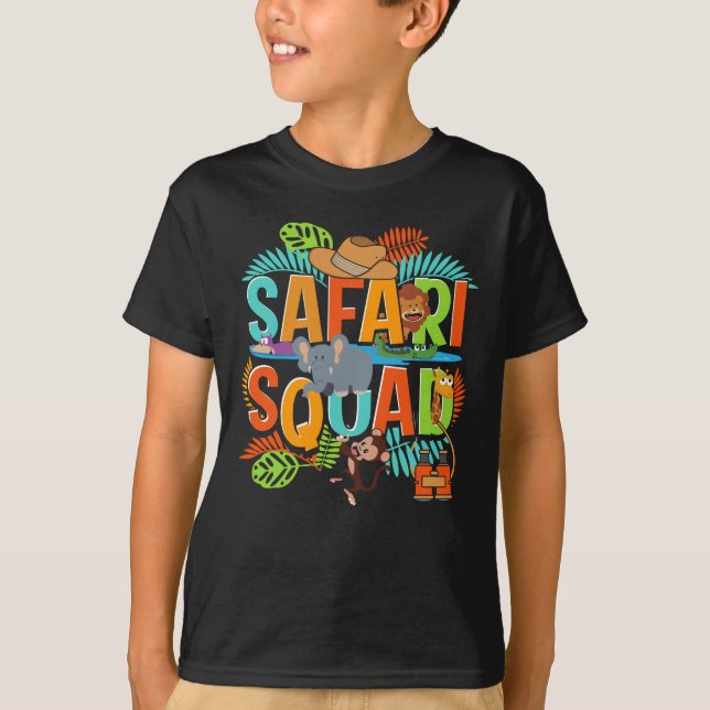 Safari Squad Zoo African Animals T Shirt (Framsida)
