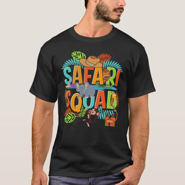 Safari Squad Zoo African Animals T Shirt (Framsida)
