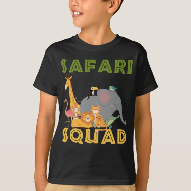 Safari Squad Zoo Animal Family Vacacation T Shirt (Framsida)
