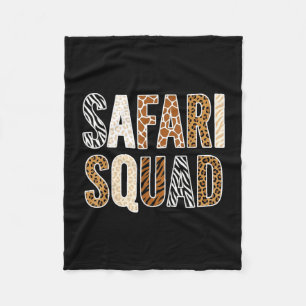Safari-squad zoo besättning djur äventyrsälskare fleecefilt