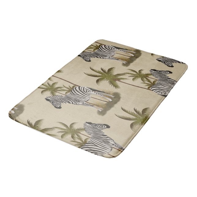 Safari Style Zebror & Palmer  Badrumsmatta (Vinklad)