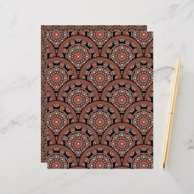 Safari Sunset Bohemian Star Fall Mandala Art Deco (Fram/Back In Situ)