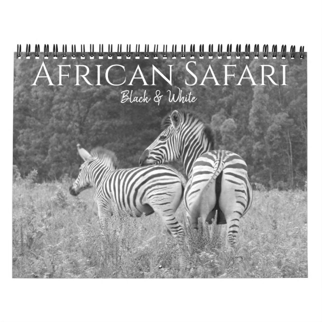 safari svart & vit 2026  kalender (Omslag)