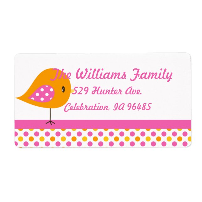 Safari Sweetness Address Label Birdie Fraktsedel (Framsidan)