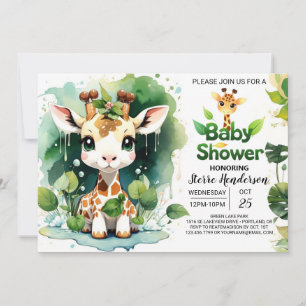 Safari Tales Baby Giraffe Baby Shower Inbjudningar