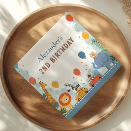 Safari Tävling bil 2:a födelsedag Pappersservett