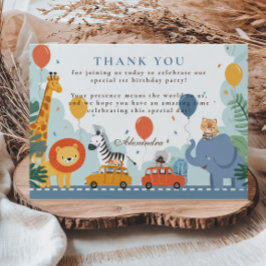 Safari Tävling bil 2:a födelsedag Tack Kort